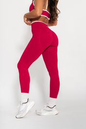 Luxe Seamless Scrunch Butt Leggings - Red Leopard - VITAL APPAREL