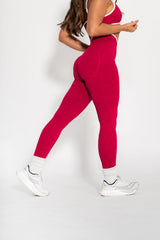 Luxe Seamless Scrunch Butt Leggings - Red Leopard