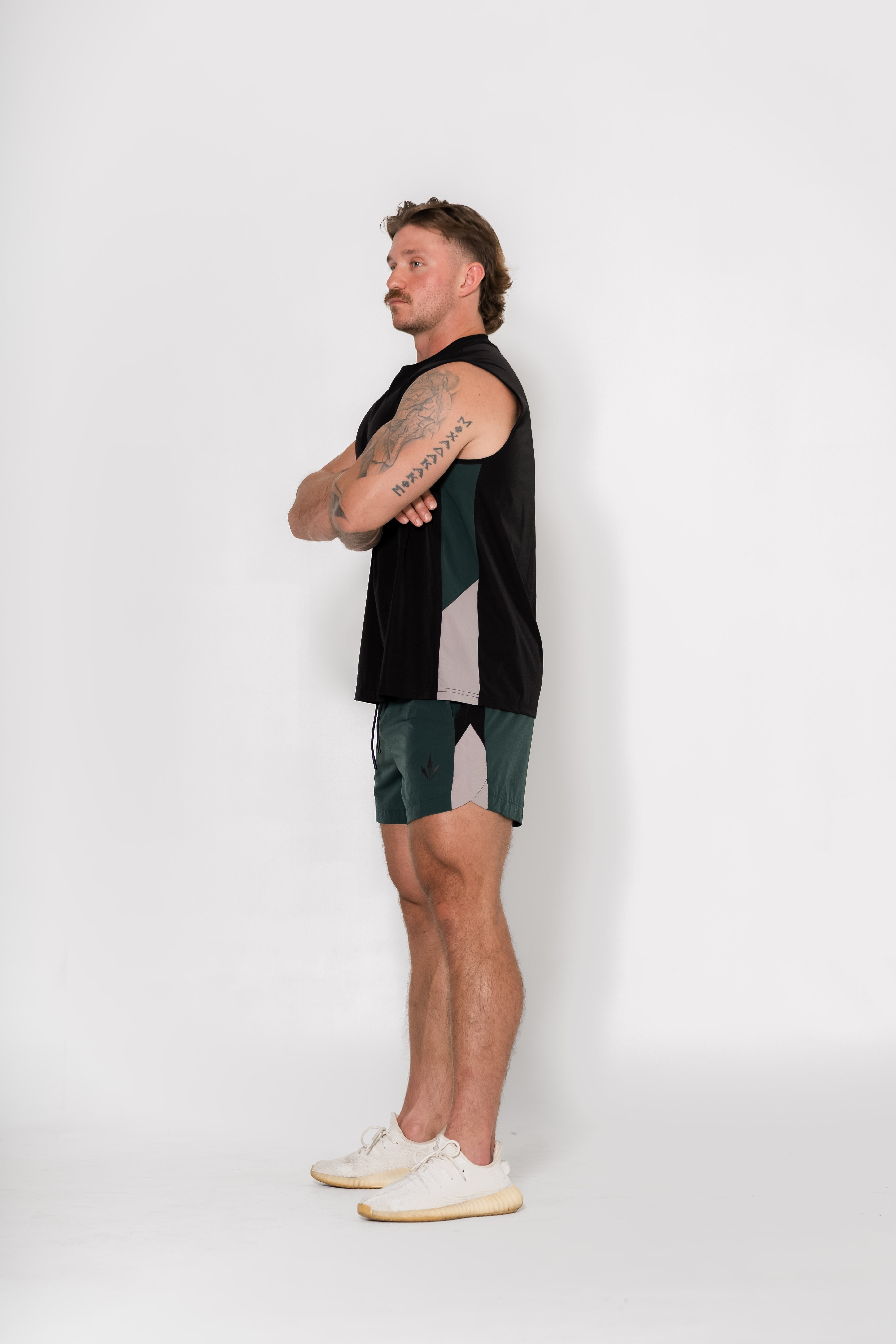 Momentum Cut Off Tank - Forest/Slate - VITAL APPAREL