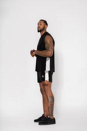 Momentum Cut Off Tank - Gray/Cream - VITAL APPAREL