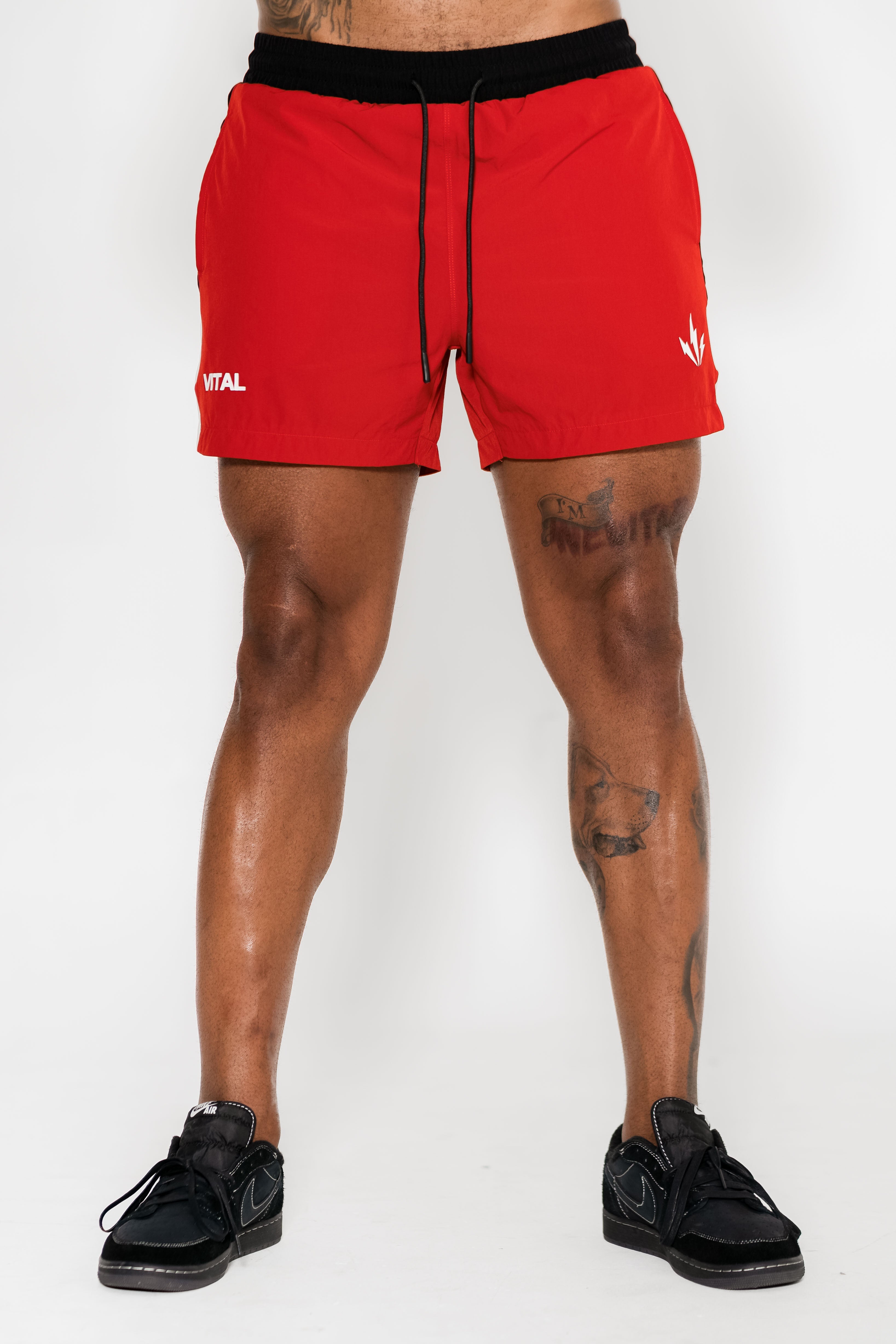 Momentum Short 6"- Red/Cream - VITAL APPAREL