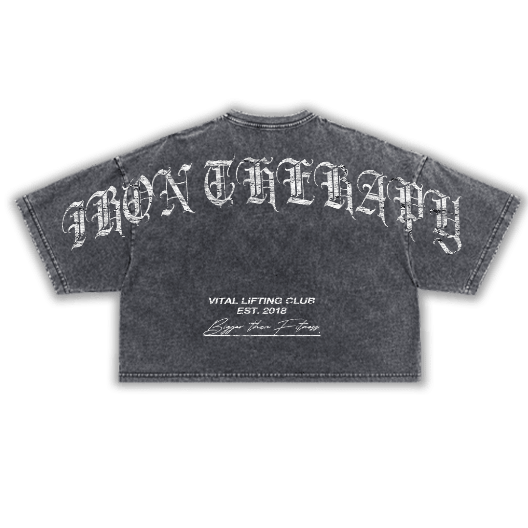 Oversized Crop T-Shirt - Iron Therapy OE Black Acid - VITAL APPAREL