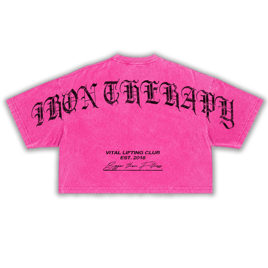 Oversized Crop T-Shirt - Iron Therapy OE Pink Acid - VITAL APPAREL