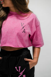 Oversized Crop T-Shirt - Iron Therapy OE Pink Acid - VITAL APPAREL