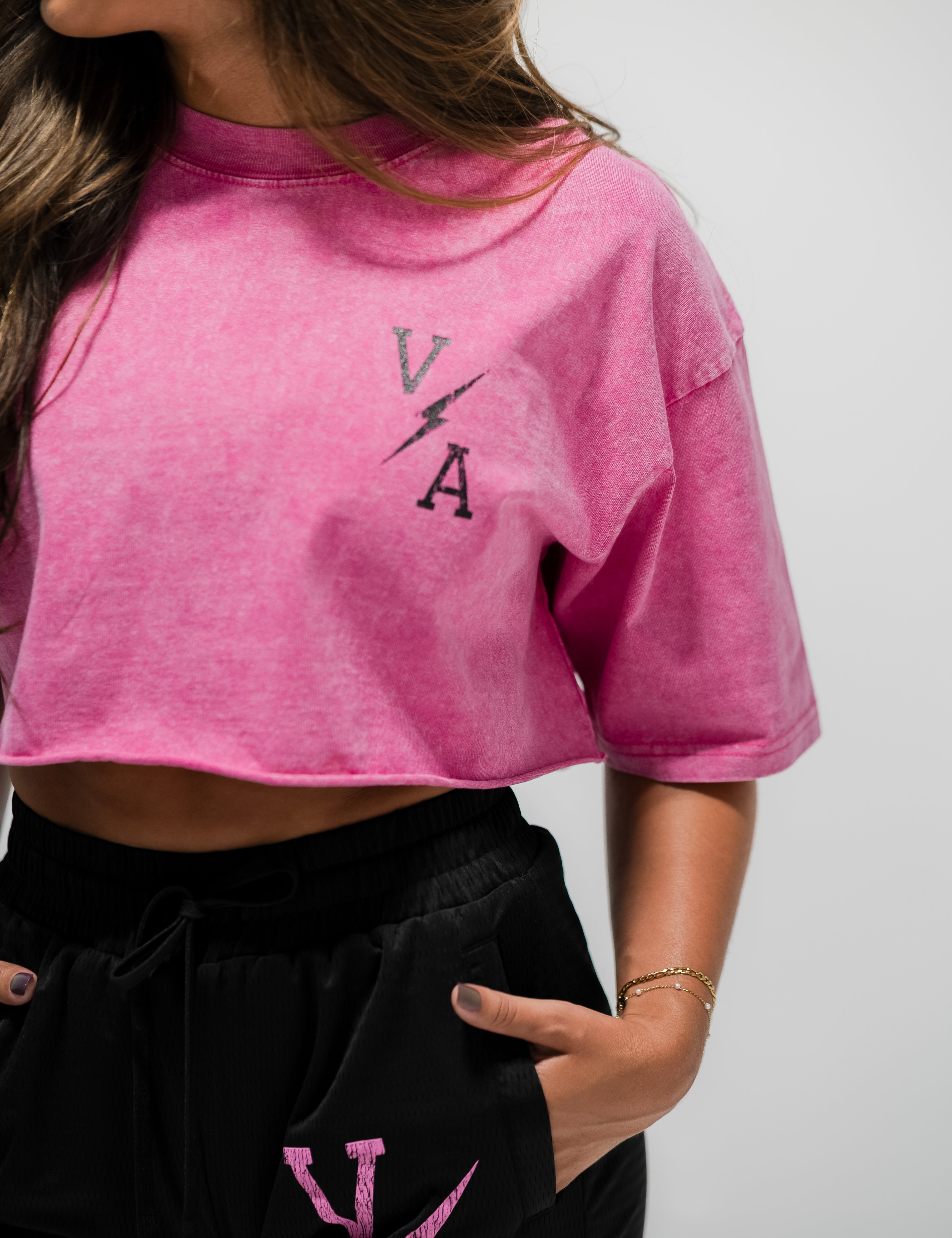 Oversized Crop T-Shirt - Iron Therapy OE Pink Acid - VITAL APPAREL