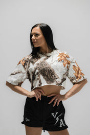 Oversized Crop T-Shirt - Snow Camo - VITAL APPAREL