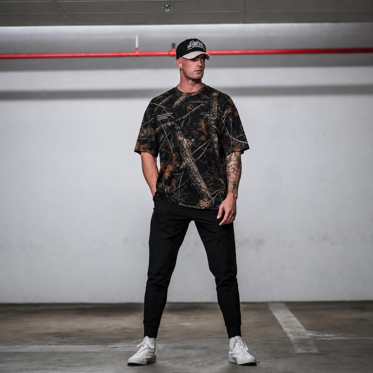 Oversized Pump Cover T-Shirt - Aspire Trust the Process Midnight Camo - VITAL APPAREL