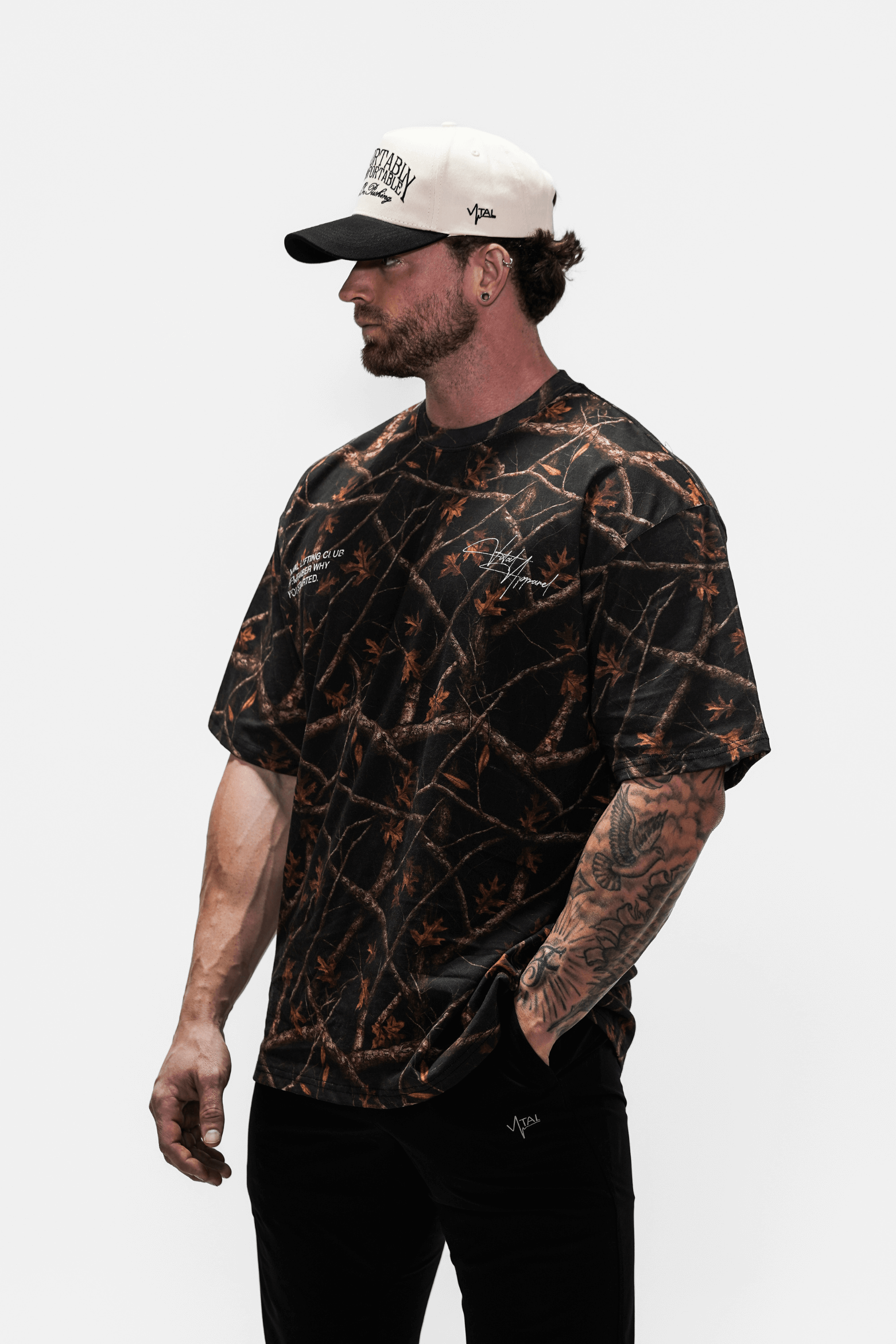 Oversized Pump Cover T-Shirt - Aspire TTP Fall Woodland Camo - VITAL APPAREL