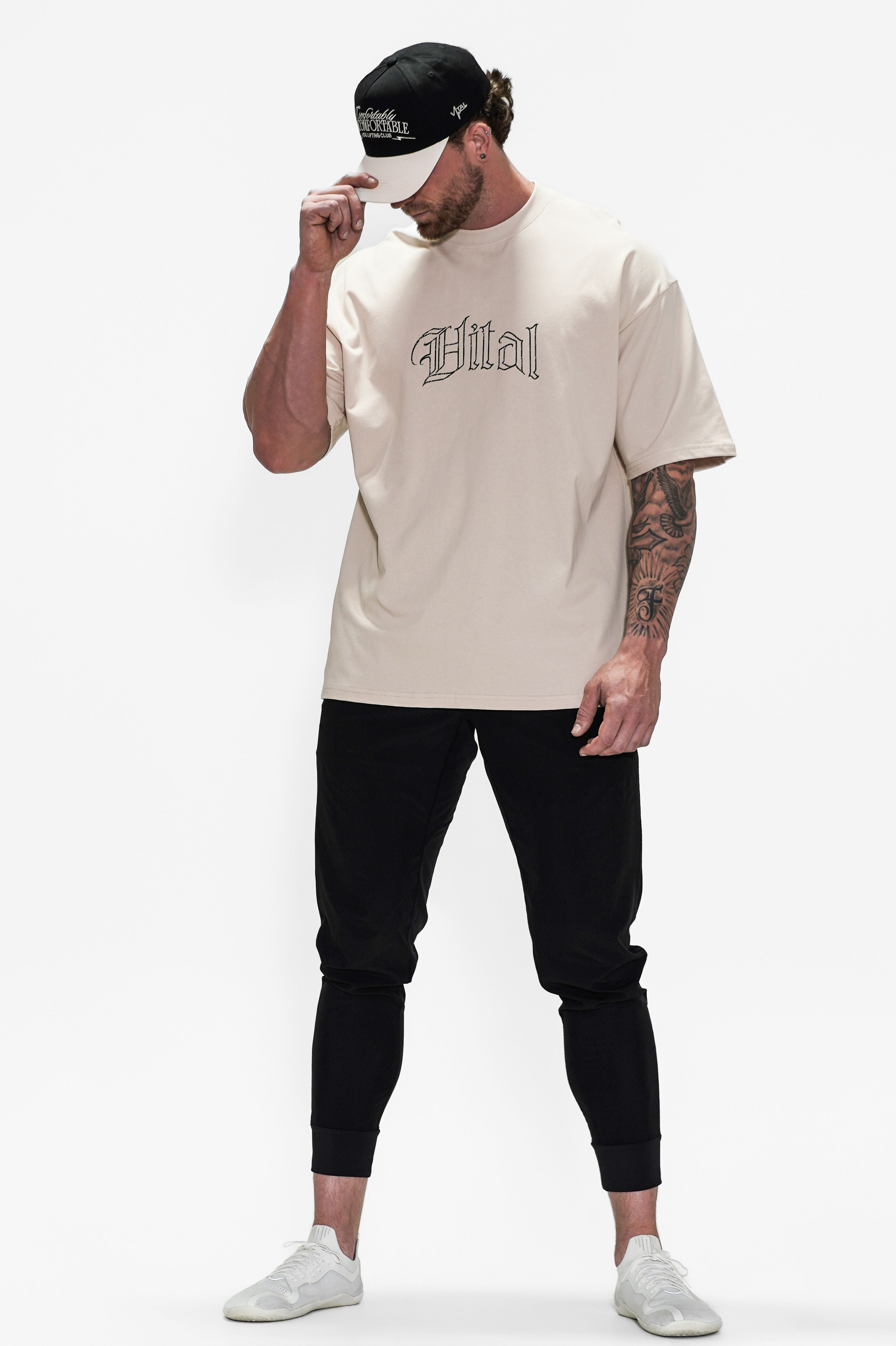 Oversized Pump Cover T-Shirt - Beige Training Dept - VITAL APPAREL