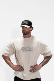 Oversized Pump Cover T-Shirt - Beige Training Dept - VITAL APPAREL