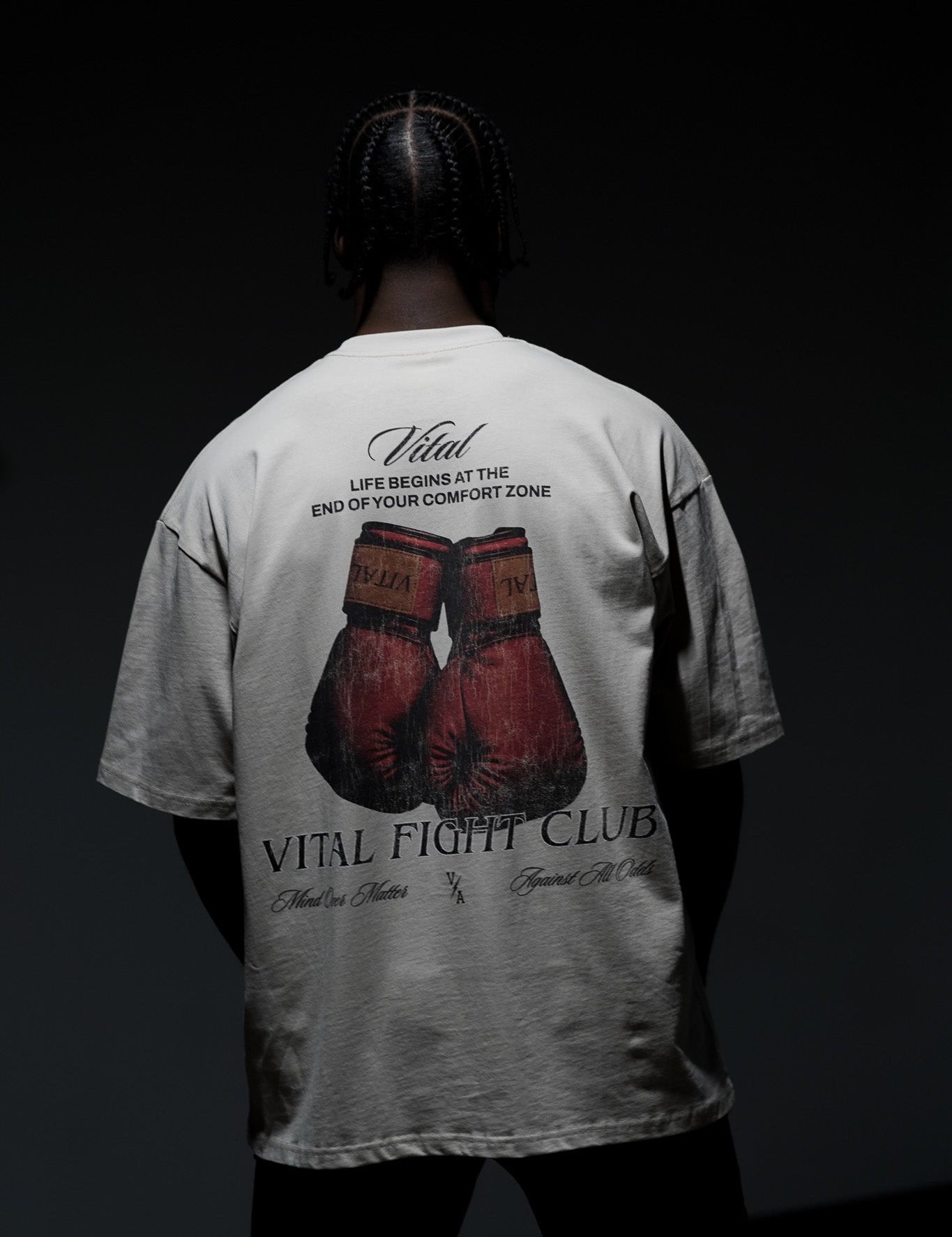 Oversized Pump Cover T-Shirt - Beige VFC CUC - VITAL APPAREL