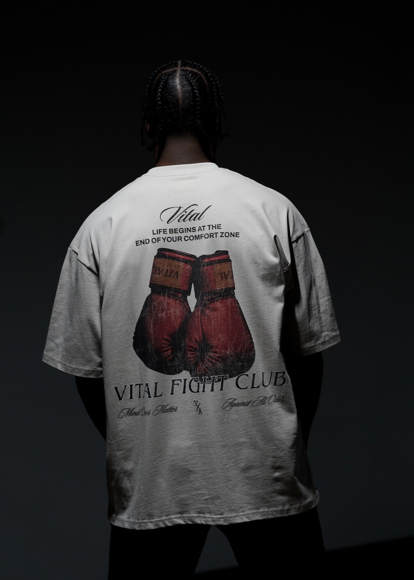 Oversized Pump Cover T-Shirt - Beige VFC CUC - VITAL APPAREL