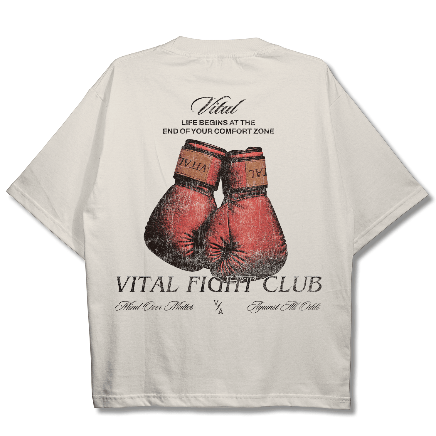 Oversized Pump Cover T-Shirt - Beige VFC CUC - VITAL APPAREL