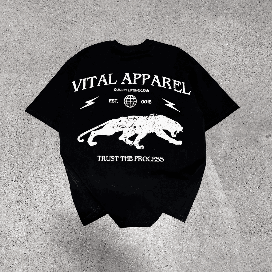 Oversized Pump Cover T-Shirt - Focus T Black/White - VITAL APPAREL