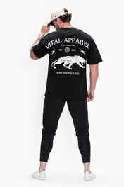 Oversized Pump Cover T-Shirt - Focus T Black/White - VITAL APPAREL