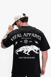 Oversized Pump Cover T-Shirt - Focus T Black/White - VITAL APPAREL