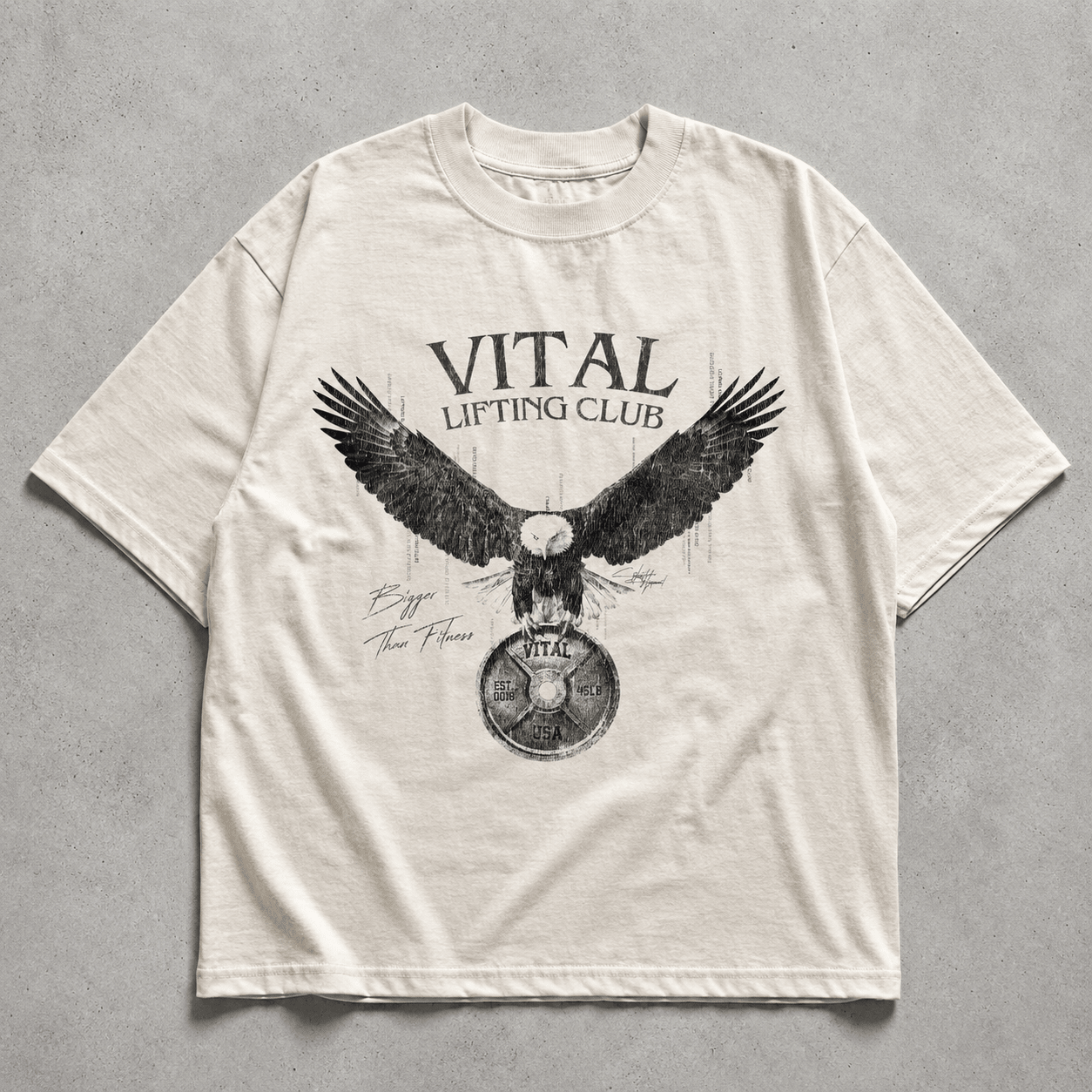 Oversized Pump Cover T-Shirt - Free Your Mind Cream - VITAL APPAREL