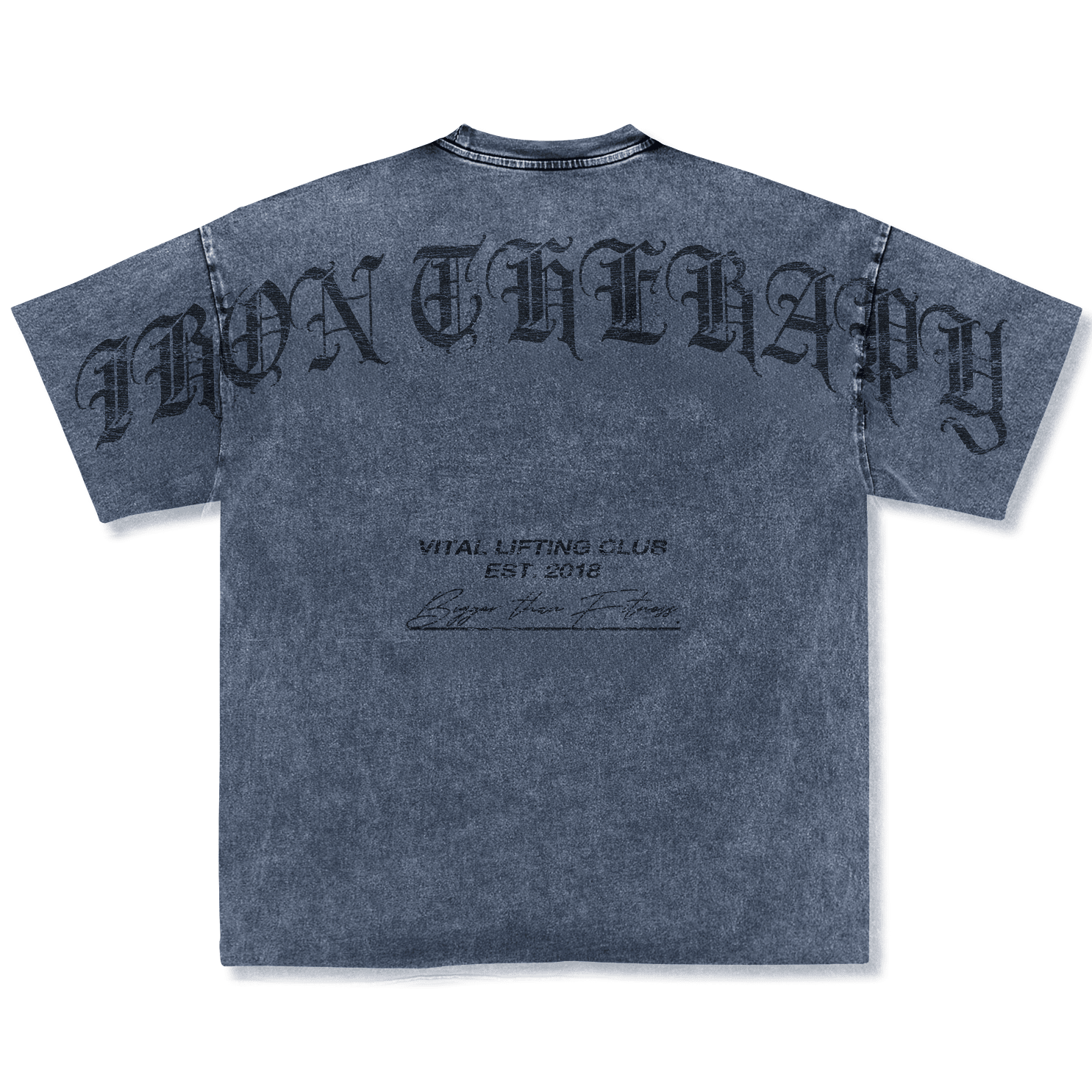 Oversized Pump Cover T-Shirt - Iron Therapy OE Gray Acid Wash - VITAL APPAREL