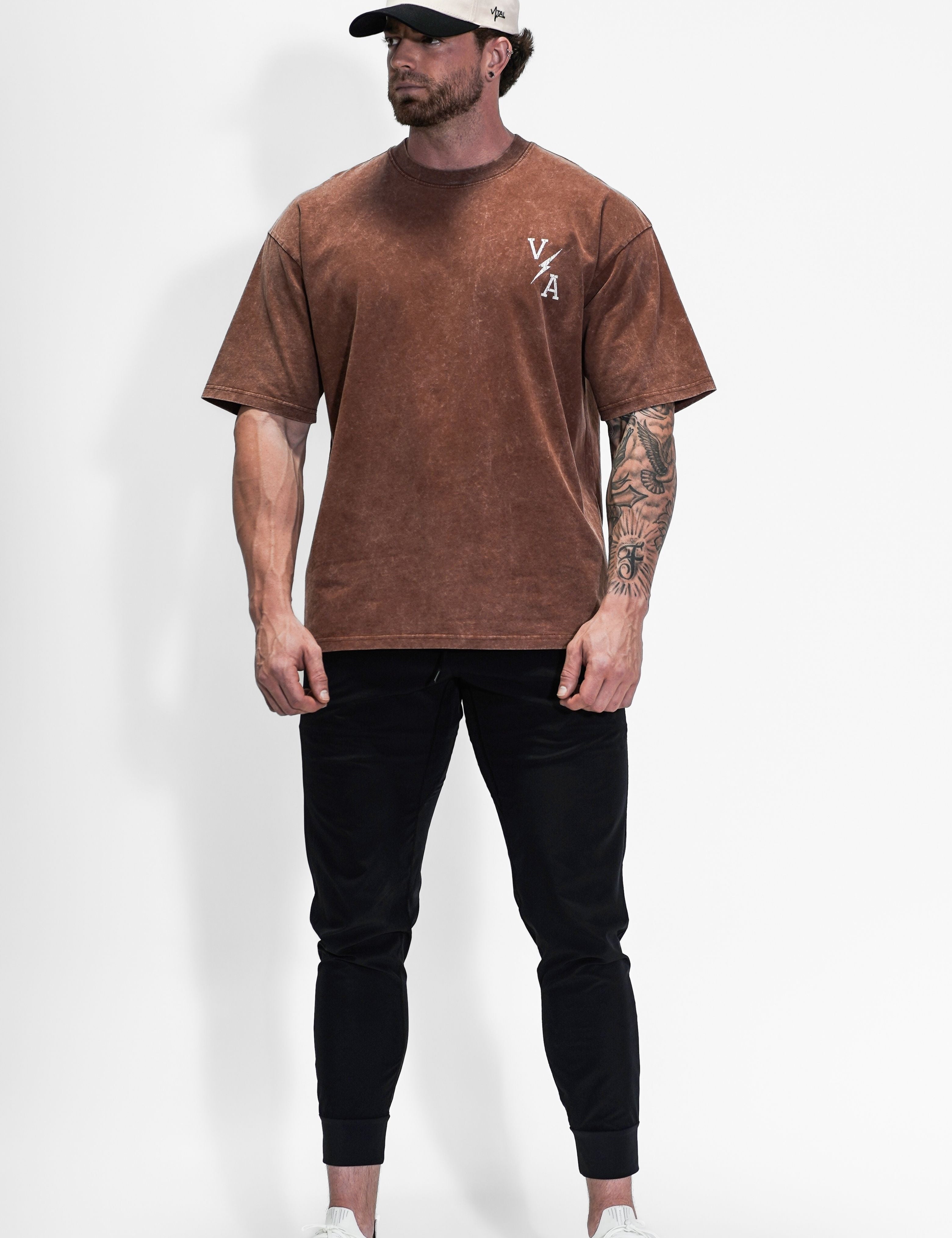 Oversized Pump Cover T-Shirt - Iron Therapy OE Rust Acid Wash - VITAL APPAREL