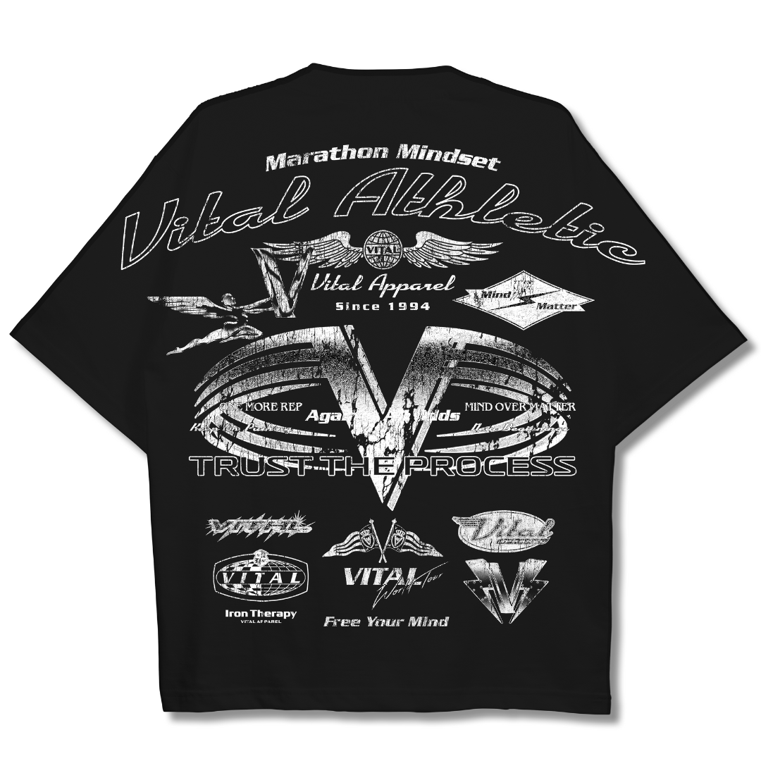 Oversized Pump Cover T-Shirt - Race T Black - VITAL APPAREL