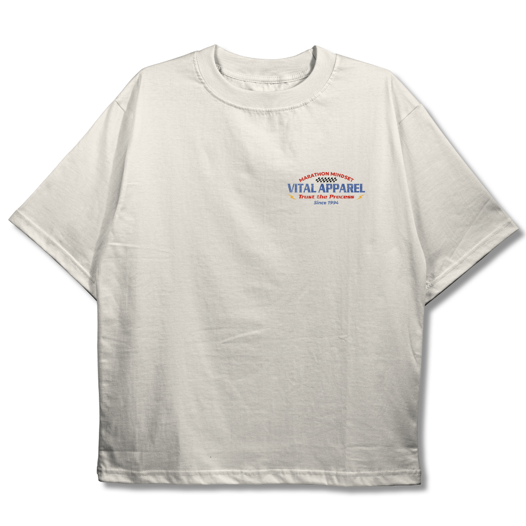 Oversized Pump Cover T-Shirt - Race T Cream - VITAL APPAREL