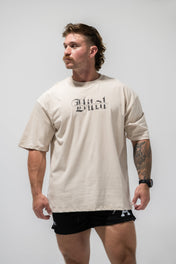 Oversized Pump Cover T-Shirt - Rebel T Cream - VITAL APPAREL