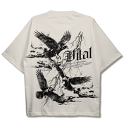 Oversized Pump Cover T-Shirt - Rebel T Cream - VITAL APPAREL