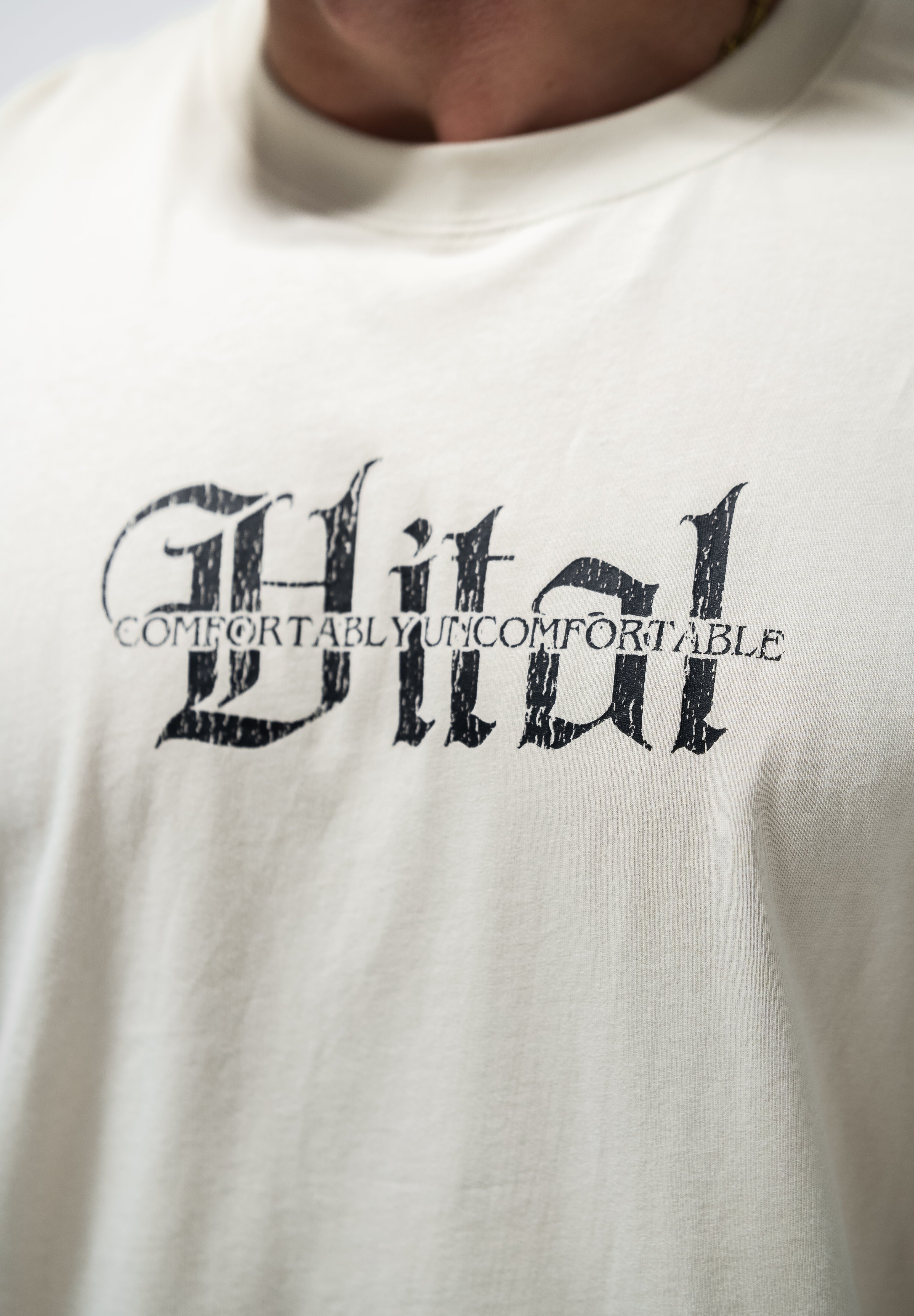 Oversized Pump Cover T-Shirt - Rebel T Cream - VITAL APPAREL