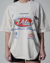 Oversized Pump Cover T-Shirt - Retro Marathon T Cream - VITAL APPAREL