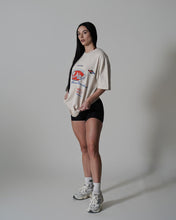 Oversized Pump Cover T-Shirt - Retro Marathon T Cream - VITAL APPAREL