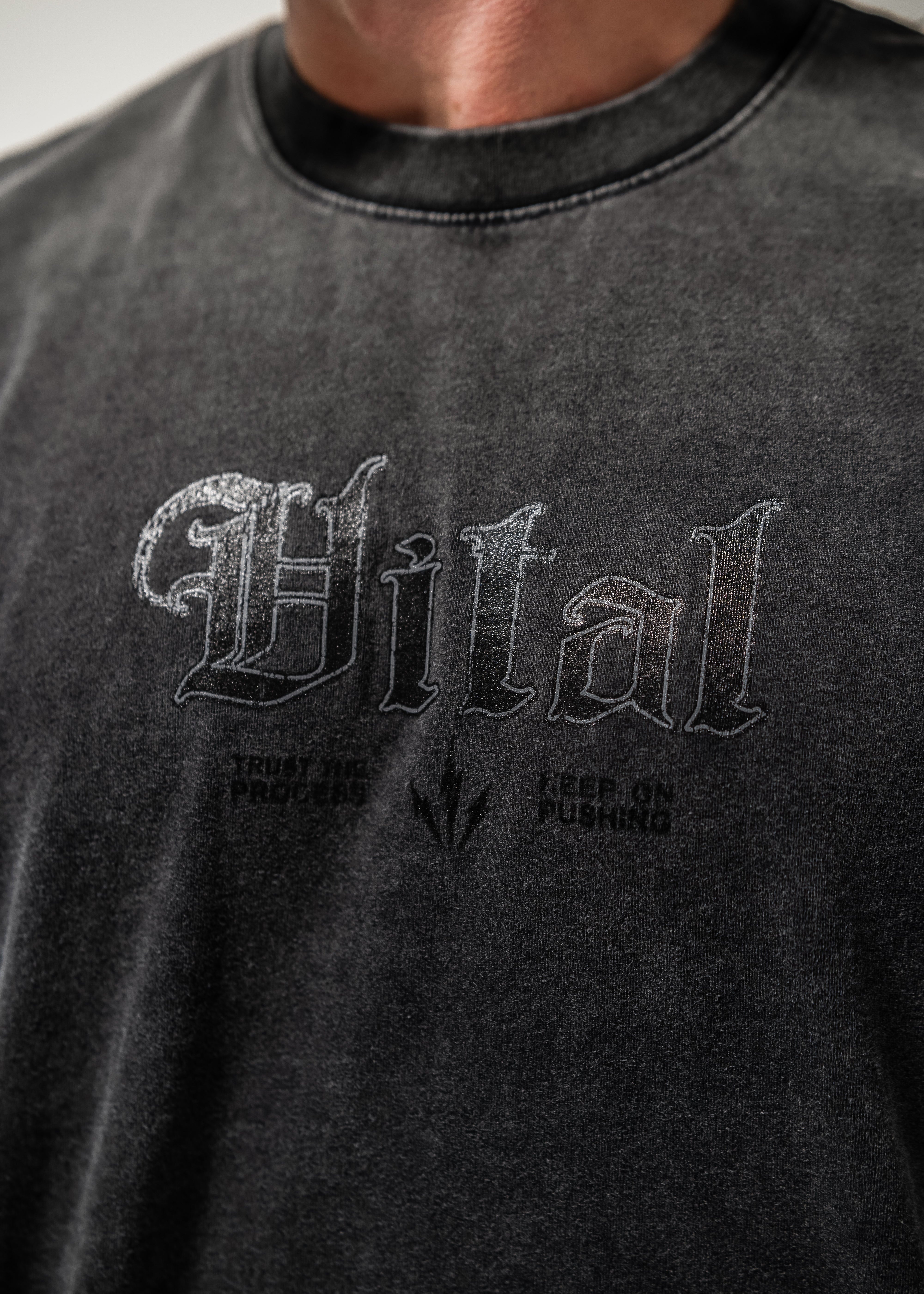 Oversized Pump Cover T-Shirt - Signature T Gray Acid - VITAL APPAREL
