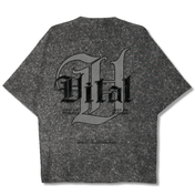 Oversized Pump Cover T-Shirt - Signature T Gray Acid - VITAL APPAREL