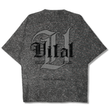 Oversized Pump Cover T-Shirt - Signature T Gray Acid