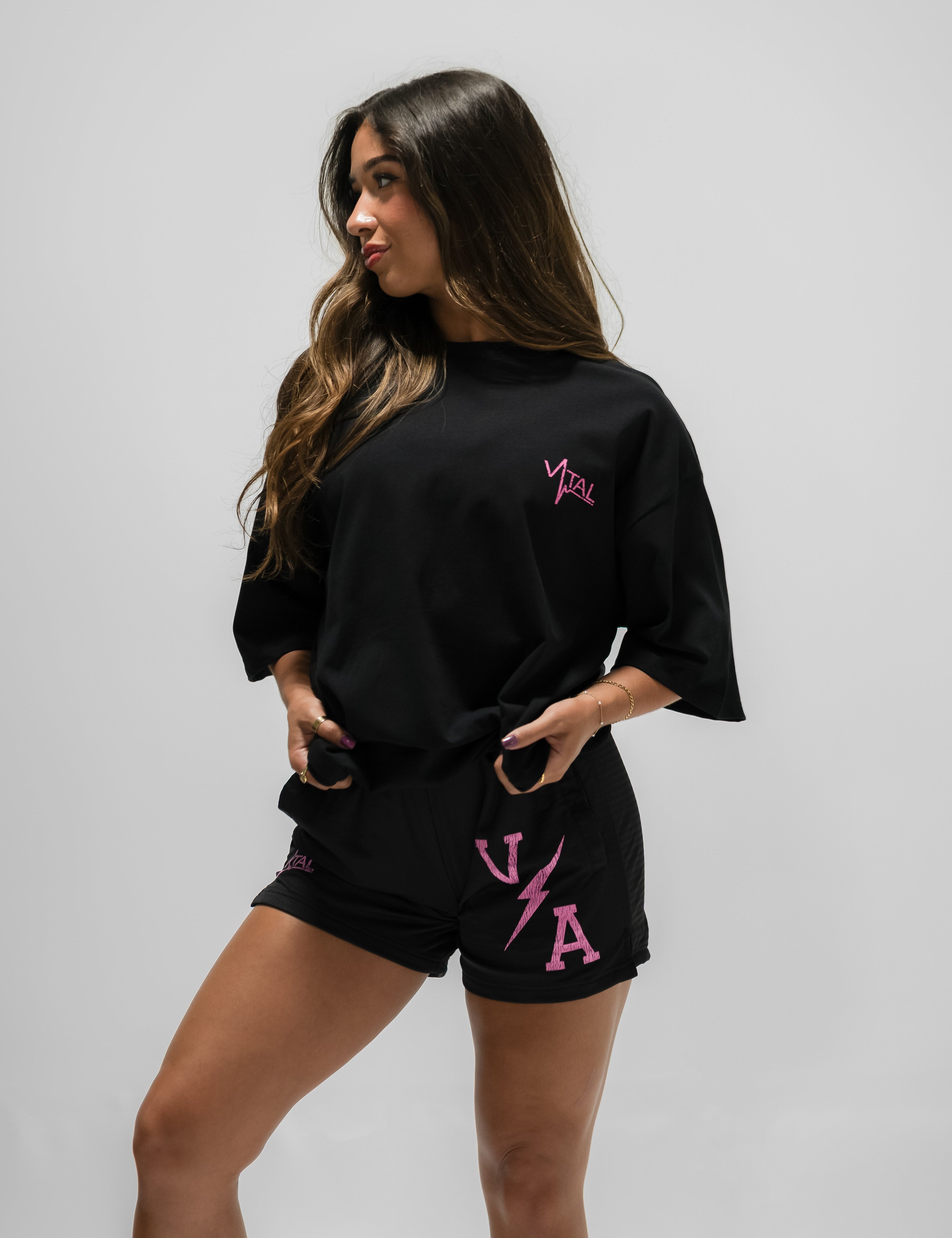 Oversized Pump Cover T-Shirt - TTP Distressed Pink - VITAL APPAREL