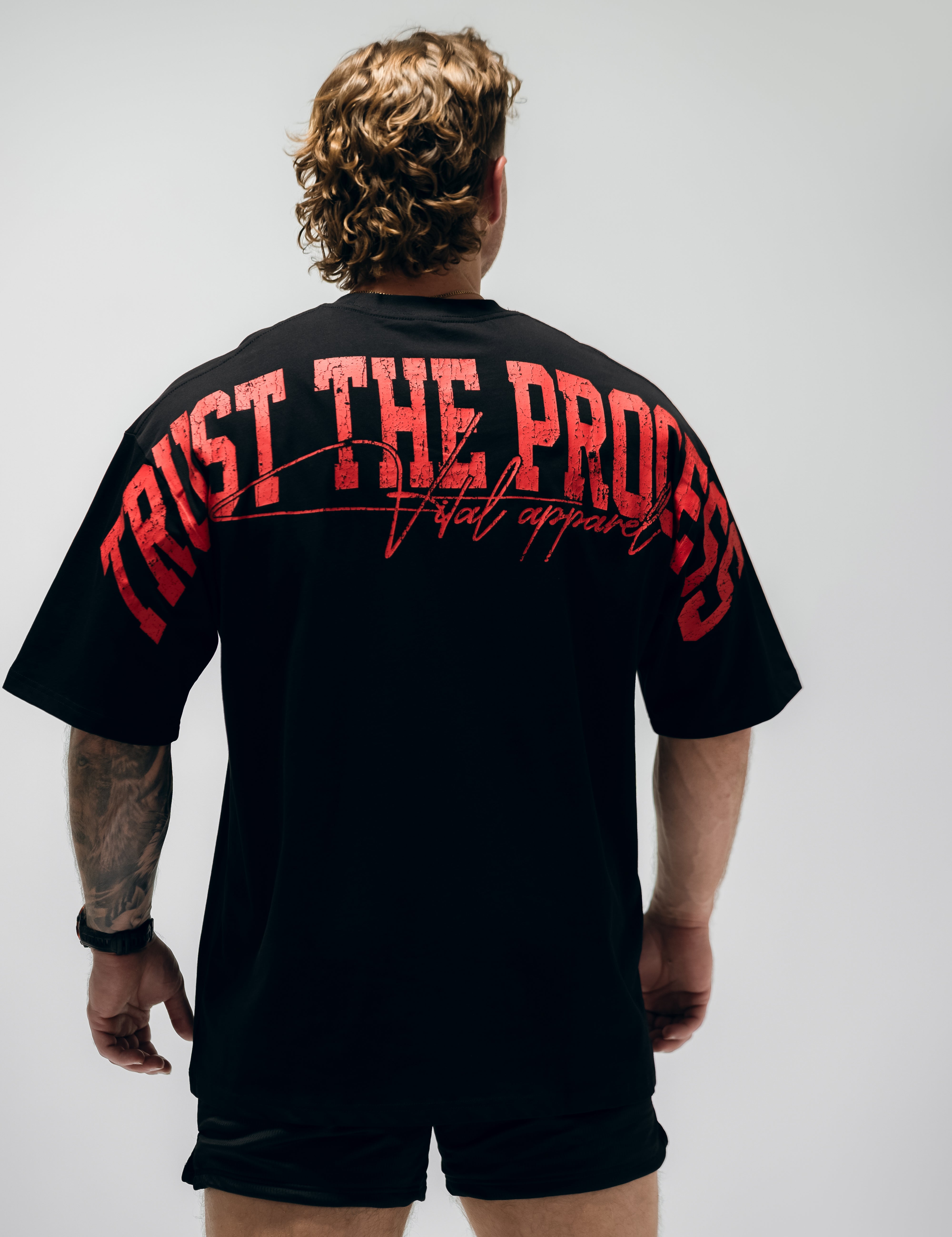 Oversized Pump Cover T-Shirt - TTP Distressed Red - VITAL APPAREL