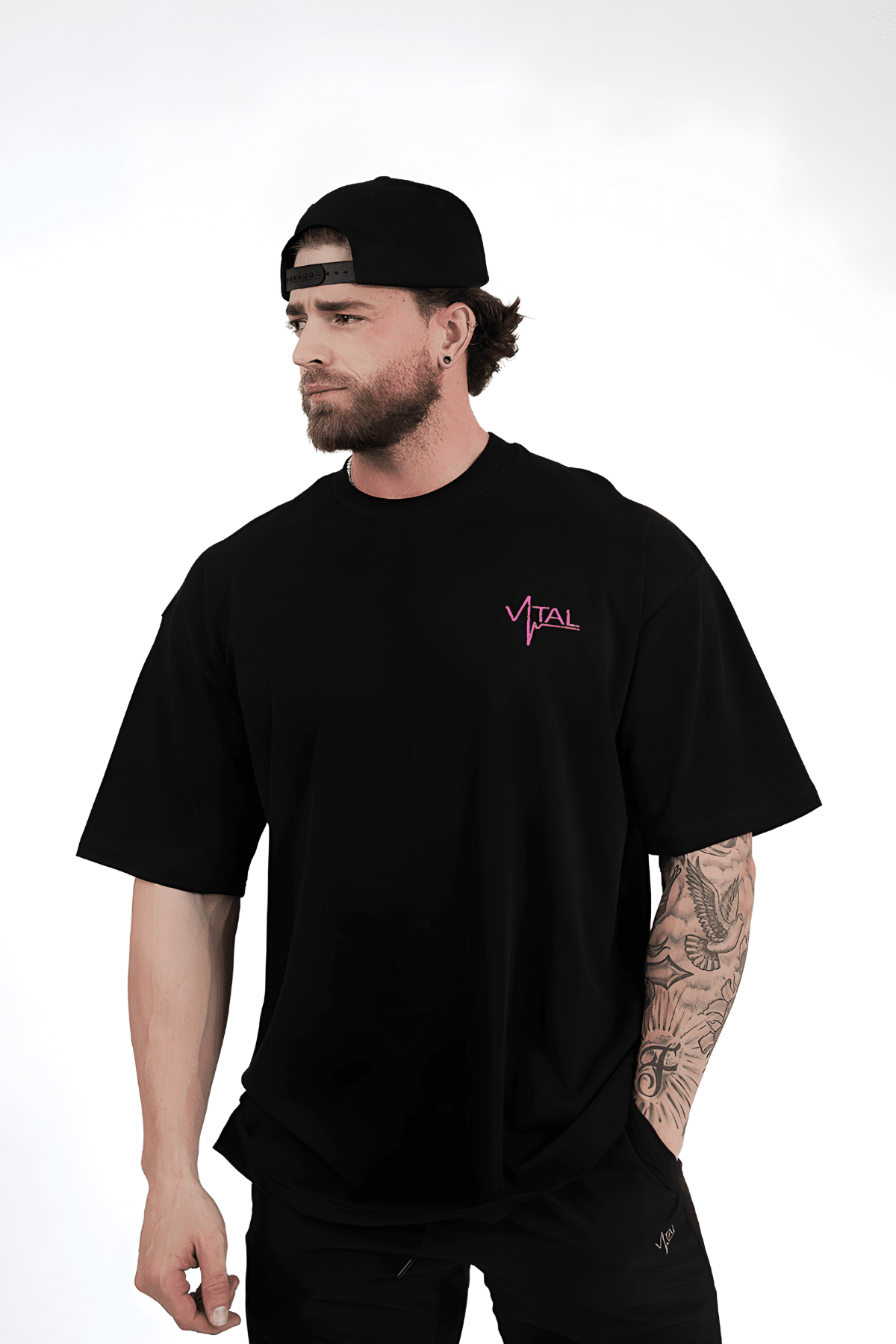 Oversized Pump Cover T-Shirt - VITAL APPAREL Trust the Process Distressed Pink - VITAL APPAREL