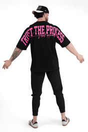 Oversized Pump Cover T-Shirt - VITAL APPAREL Trust the Process Distressed Pink - VITAL APPAREL