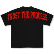 Oversized Pump Cover T-Shirt - VITAL APPAREL Trust the Process Distressed Red - VITAL APPAREL