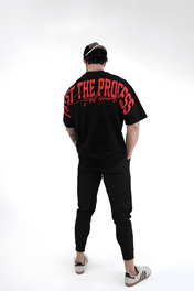 Oversized Pump Cover T-Shirt - VITAL APPAREL Trust the Process Distressed Red - VITAL APPAREL