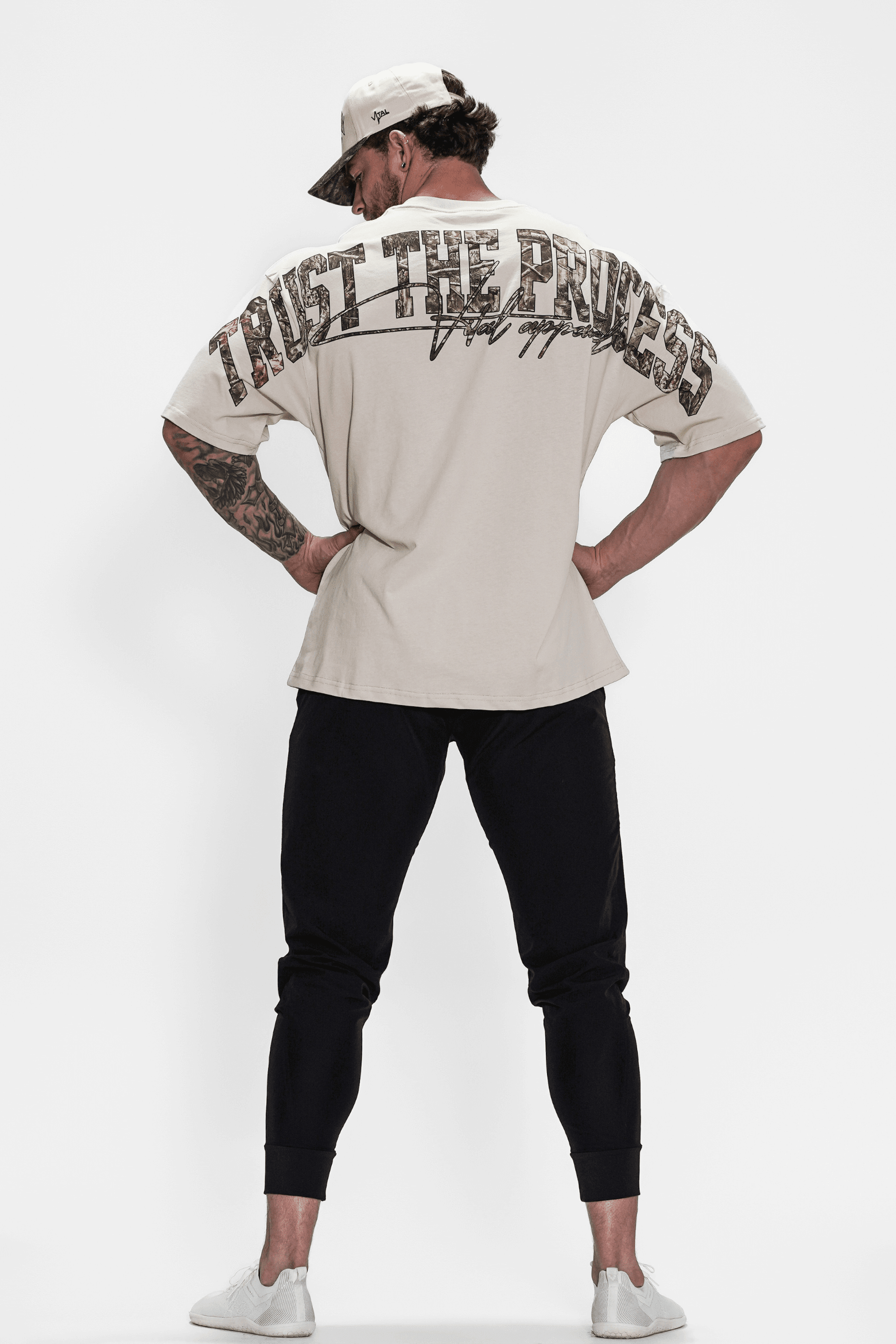 Oversized Pump Cover T-Shirt - VITAL APPAREL TTP/Cream Woodland Camo - VITAL APPAREL