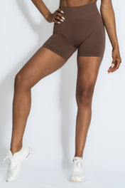 Pinnacle 4" Scrunch Butt Shorts - Coffee - VITAL APPAREL