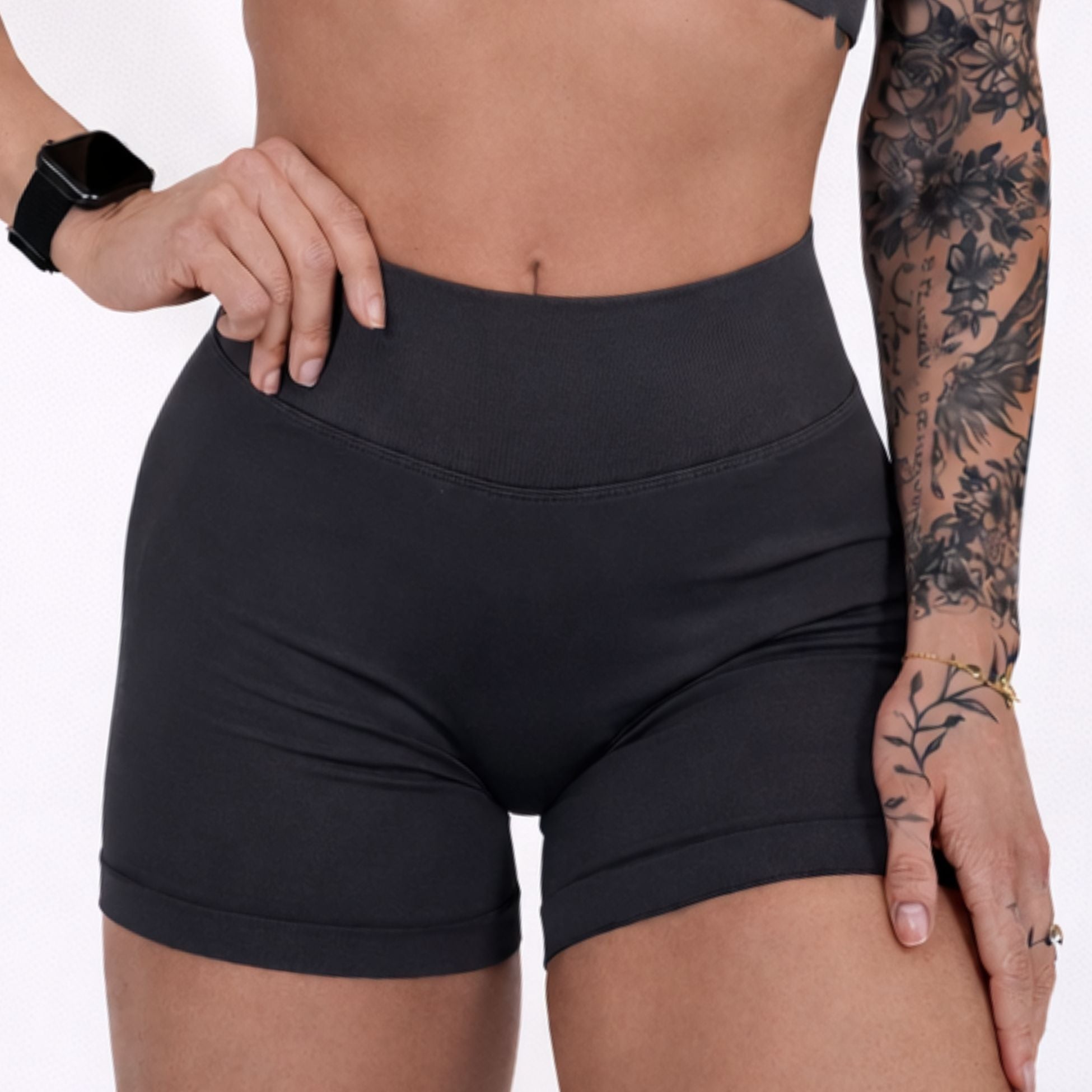 Pinnacle 4" Scrunch Butt Shorts - Dark Gray - VITAL APPAREL