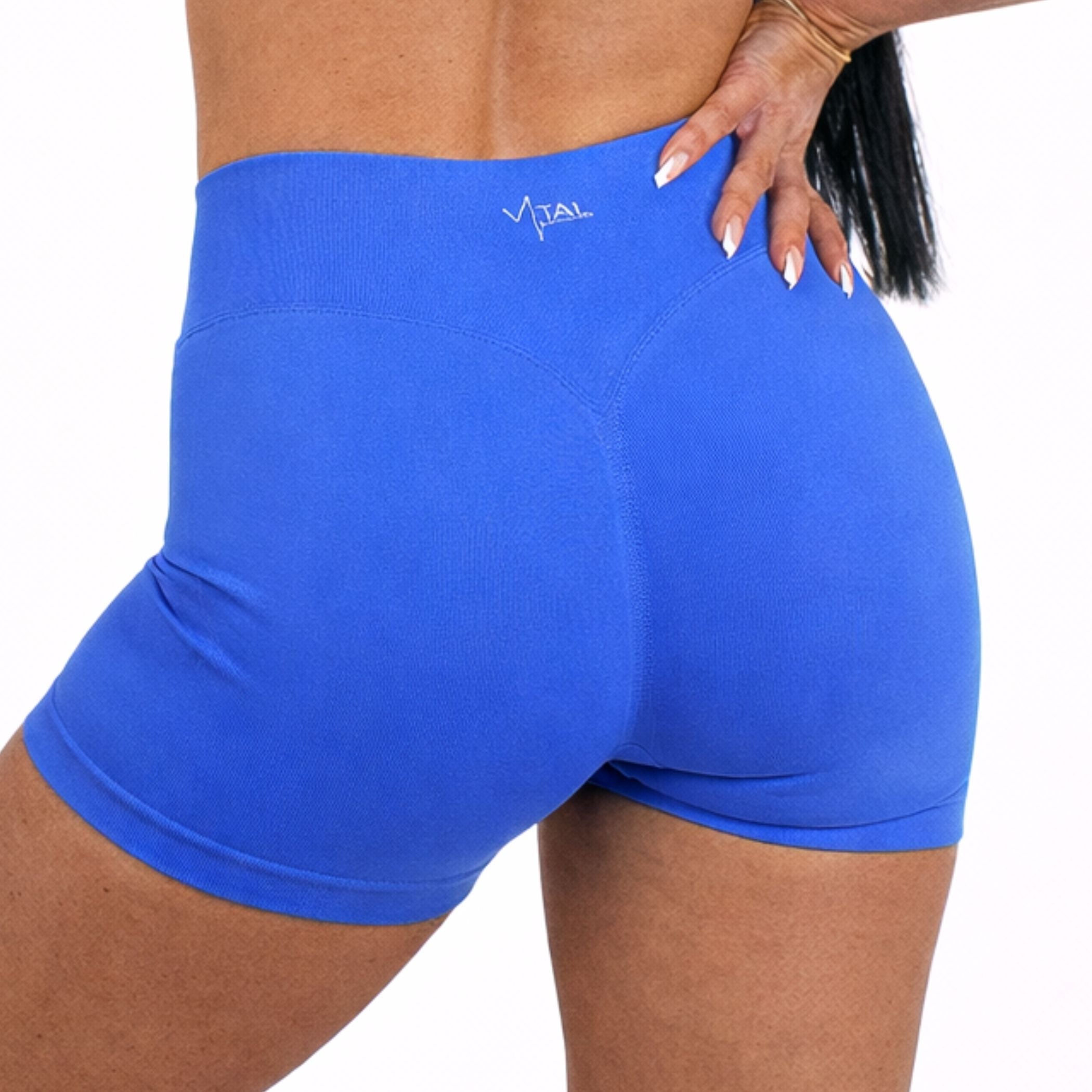 Pinnacle 4" Scrunch Butt Shorts - Electric Blue - VITAL APPAREL