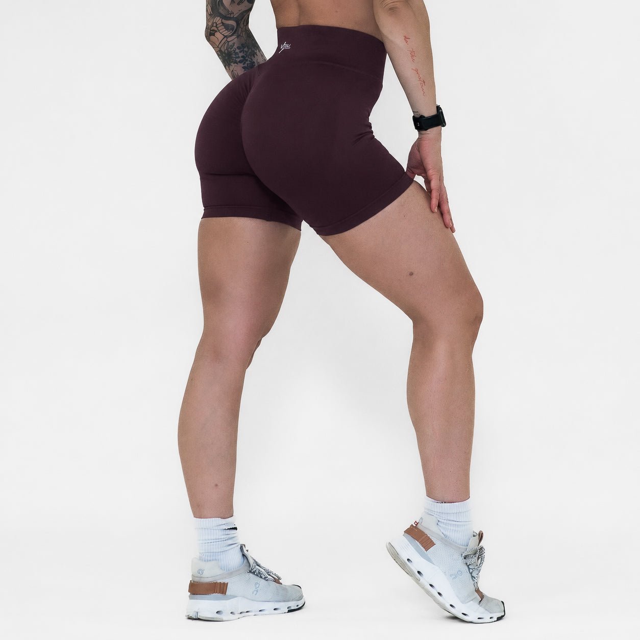 Pinnacle 4" Scrunch Butt Shorts - Espresso - VITAL APPAREL