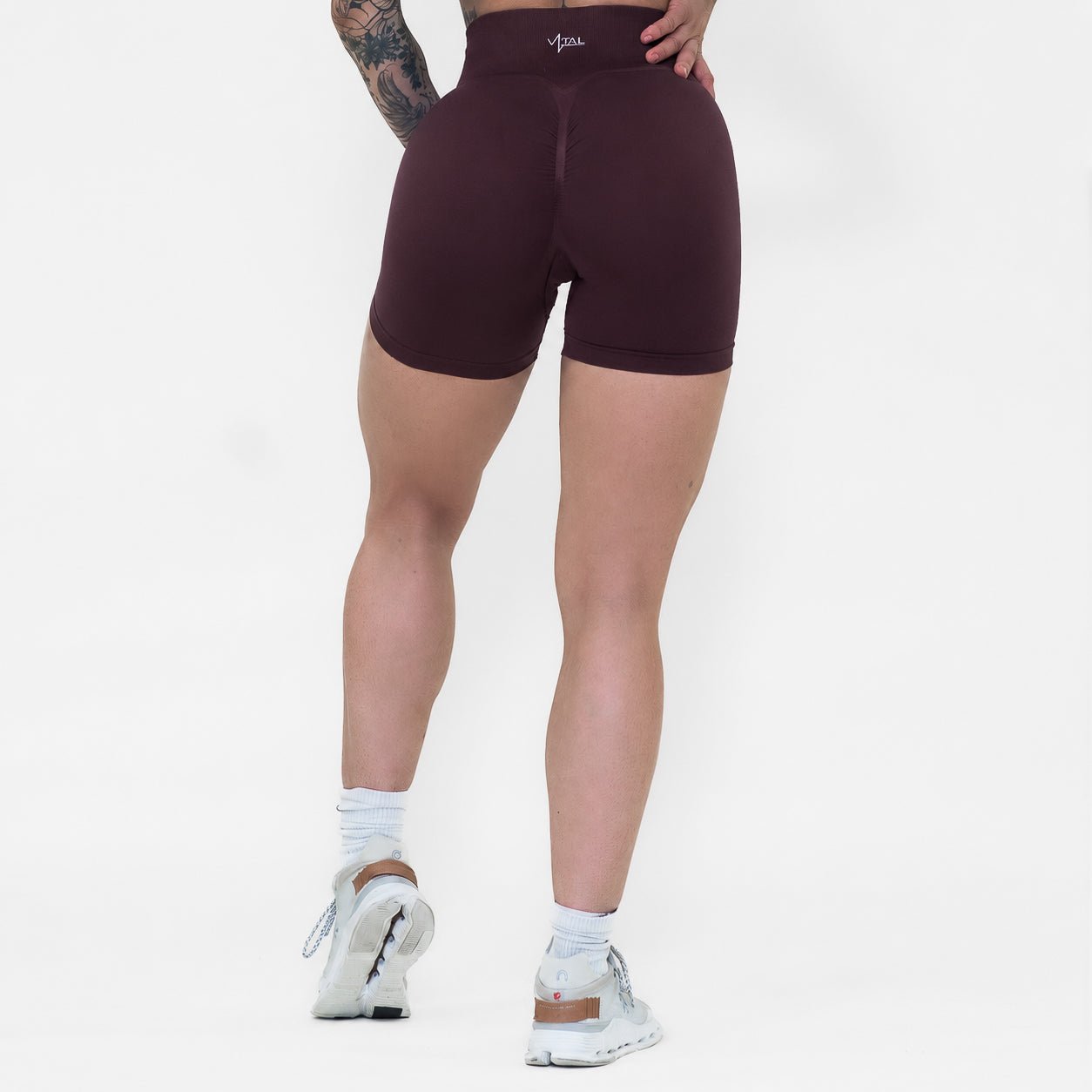 Pinnacle 4" Scrunch Butt Shorts - Espresso - VITAL APPAREL