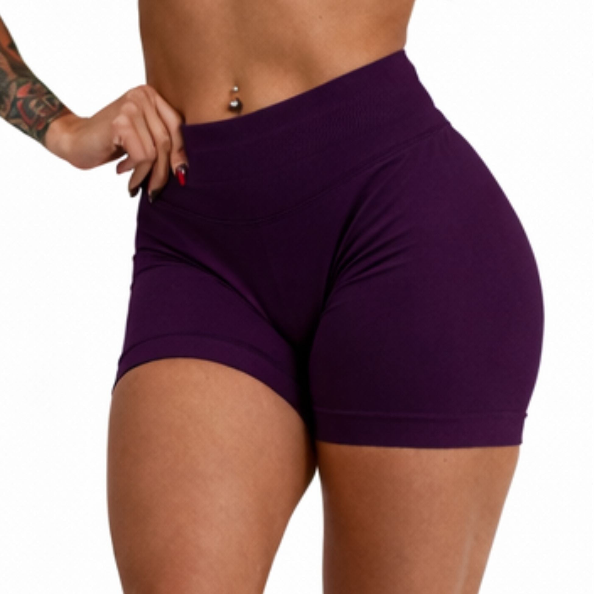 Pinnacle 4" Scrunch Butt Shorts - Grape - VITAL APPAREL
