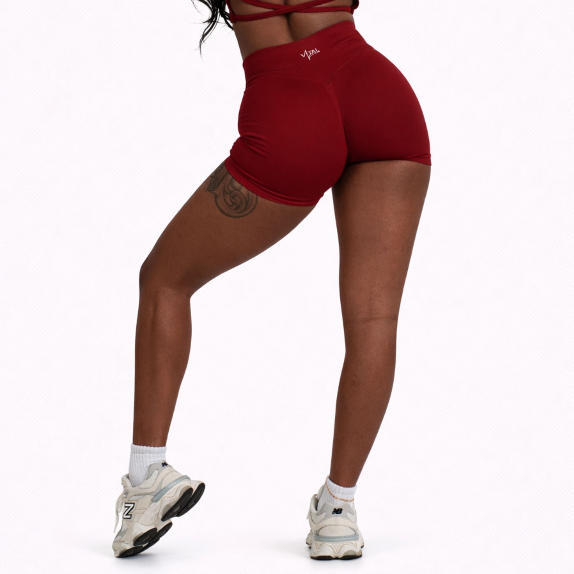 Pinnacle 4" Scrunch Butt Shorts - Scarlet - VITAL APPAREL