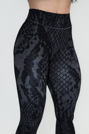 Pinnacle Scrunch Butt Legging - Black Snake Skin - VITAL APPAREL