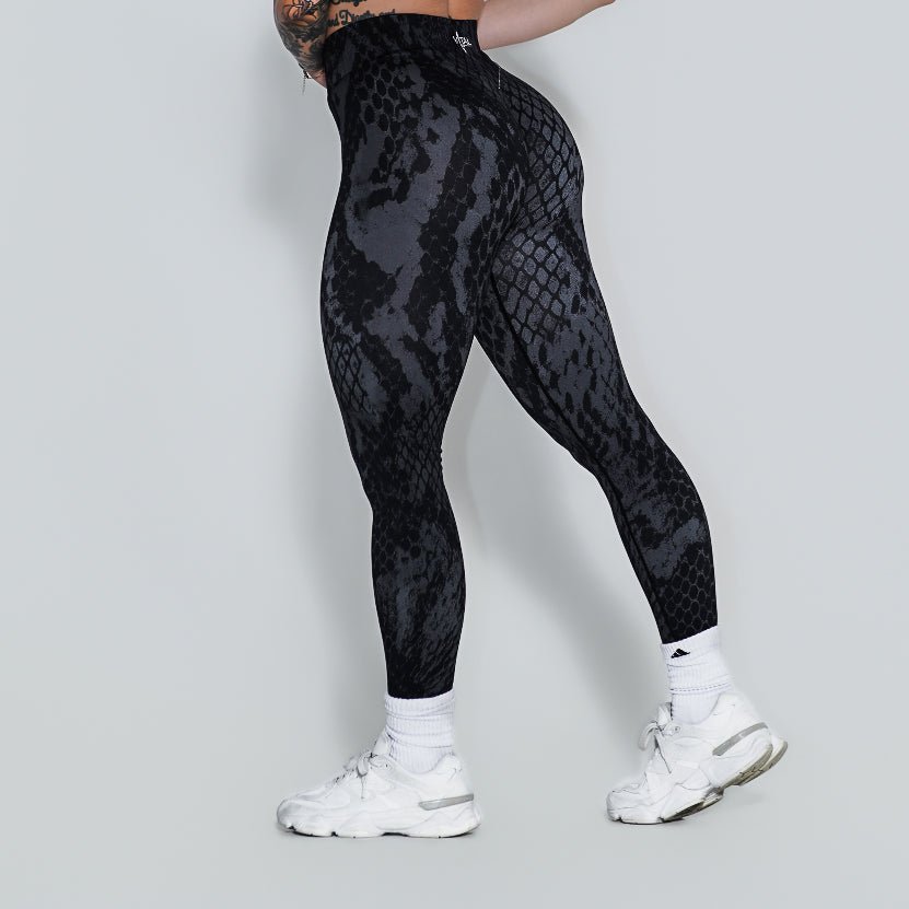 Pinnacle Scrunch Butt Legging - Black Snake Skin - VITAL APPAREL
