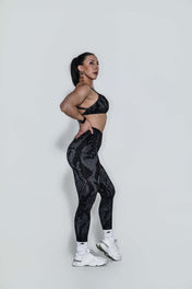 Pinnacle Scrunch Butt Legging - Black Snake Skin - VITAL APPAREL
